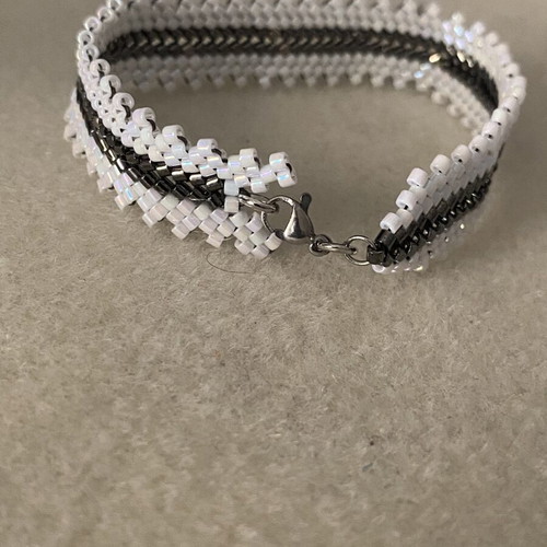 Miyuki Delica 10/0 Handmade Bracelet Black and White