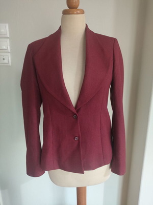 Her Best women's jacket with checkered pattern in burgundy, like new, size S