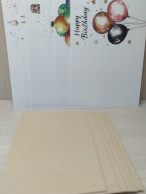Birthday greeting cards new, set of 6 with brown envelopes