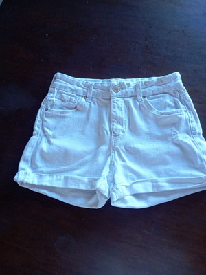 White denim shorts