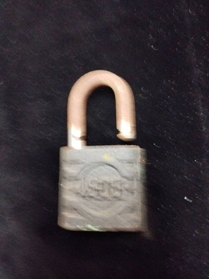 Old padlock used without key for collectors