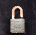 Old padlock used without key for collectors