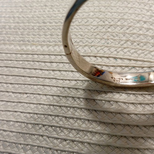 Silver bracelet from Mexico like new with black onyx inlay