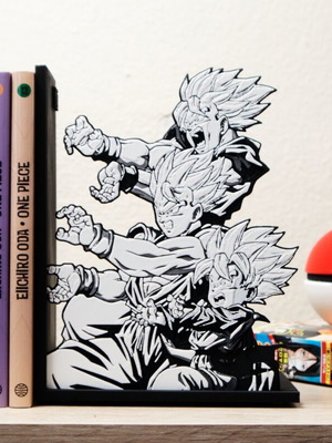 Son Goku, Gohan and Goten Dragon Ball Bookends new