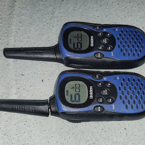 Uniden PMR845-2CK radios used, set of two with chargers and extra batteries