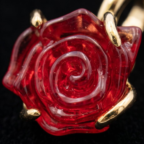 Charm Beauty & Beast enchanted rose with 14K gold plating new