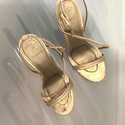 Guess women's sandals pink gold like new size 39 heel 10cm