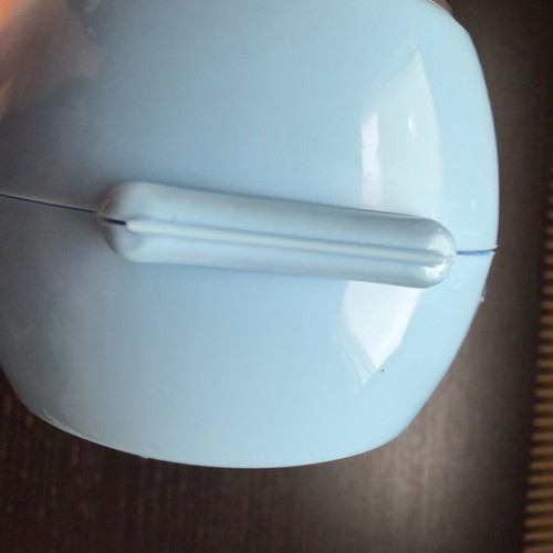 Pacifier Box new, plastic with silver, blue