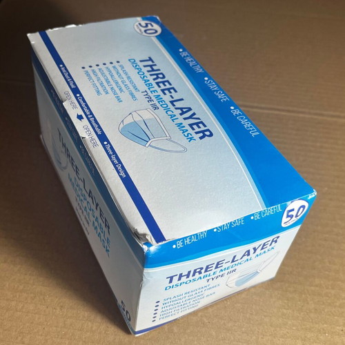 Medical Masks Type IIR Three-Layer New, pack of 50