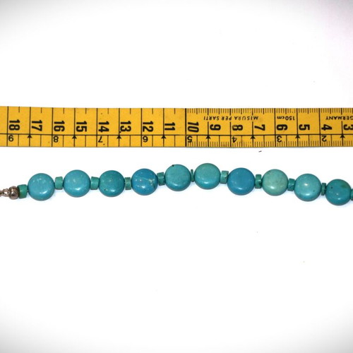 Bracelet genuine mineral Turquoise, Sterling silver 925 - store closure SST091