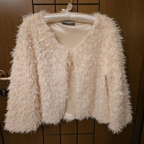 Vinceotto fur jacket like new, beige, 3/4 sleeves