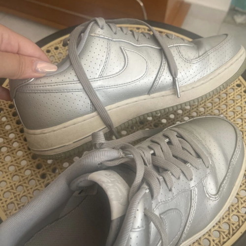 Nike Airforce 1 sneakers, silver, size 41
