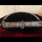 Evening velvet handbag with Swarovski stones new