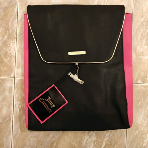 Juicy Couture Fuchsia and Black Backpack NEW Juicy Couture Hot Pink & Black Faux Leather Backpack  main image 4