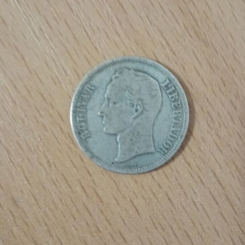 Bolivar Venezuela used, 1 silver 0.835 coin 1954 5g