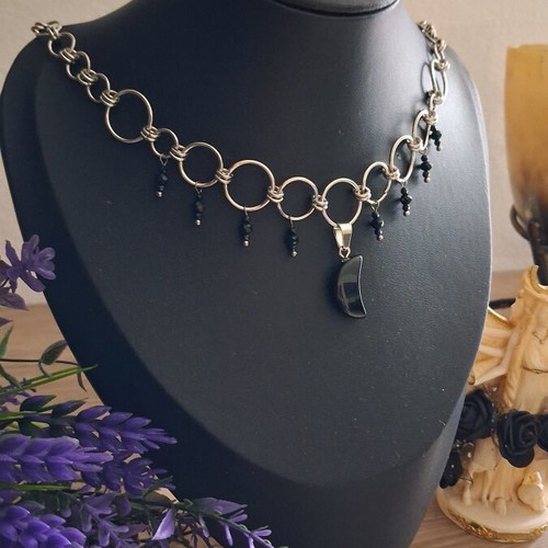 Handmade Stainless Steel Chainmail Choker new, black and silver