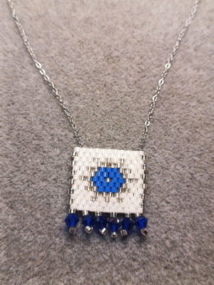 Necklace handmade new with miyuki beads and stainless steel chain