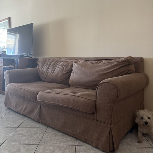 Sofa bed set used, brown, 1.95×0.85m, pack of two