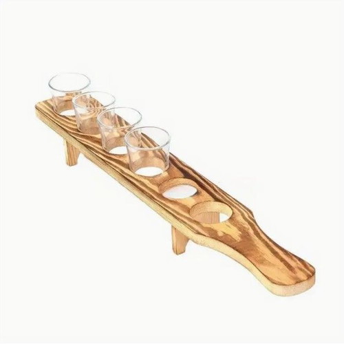 Wooden shot glass tray 6 positions new