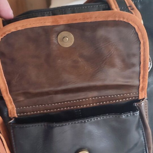 Carpisa handbag black and brown, like new with suede details