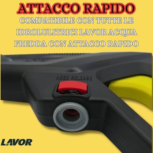 Lavor G'19 pressure washer gun with quick connect, ergonomic