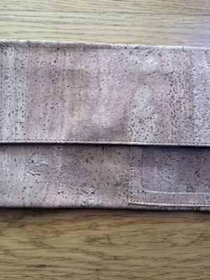 Natural cork clutch and document holder from Portugal