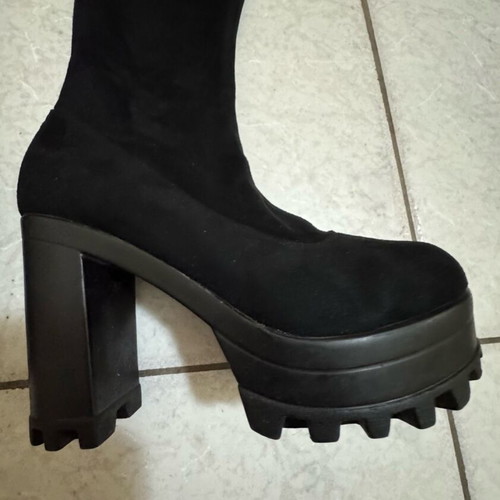 High boots like new, black, size 38, 10cm heel