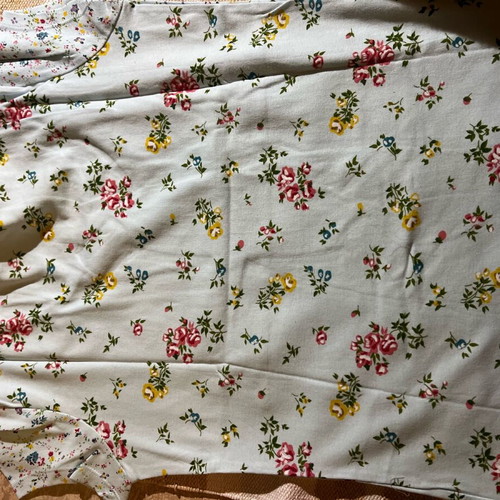 Blue floral cotton t-shirt new, short sleeve