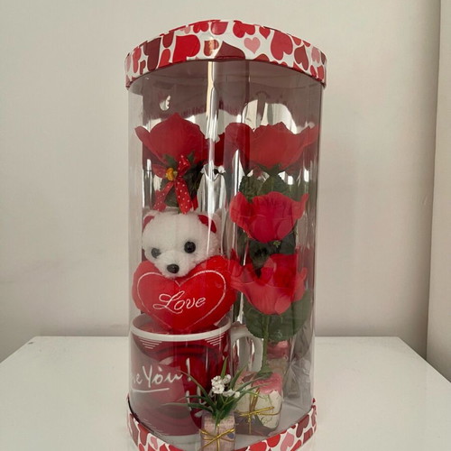 Love Bear with flowers and cup new