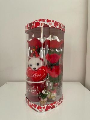 Love Bear with flowers and cup new