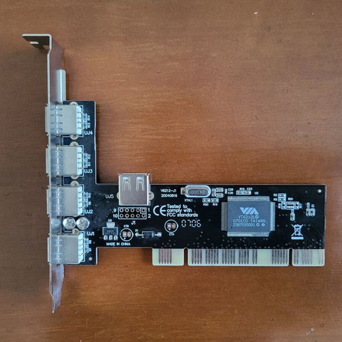 PCI Card 4+1 USB 2.0 Ports VIA VT6212L like new