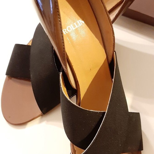 Rollini vintage brown patent leather pumps sz39 like new