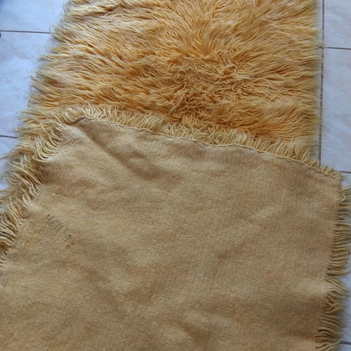 Flokati Velentza yellow rug 2.00 x 0.75 m