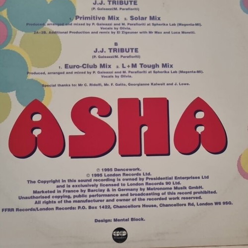 Asha J.J Tribute vinyl used