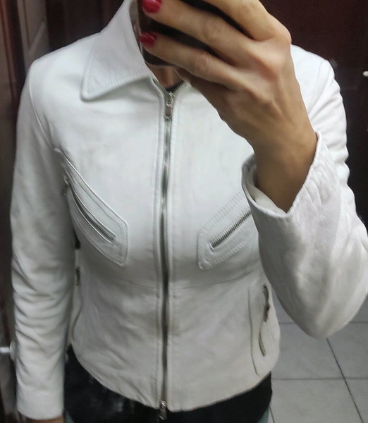 ΔΕΡΜΑΤΙΝΟ ΛΕΥΚΟ ΤΖΑΚΕΤ ΒSB SIZE S