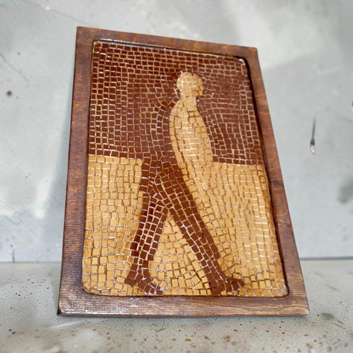 The Wanderer Handmade Mosaic Art in Earth Tones
