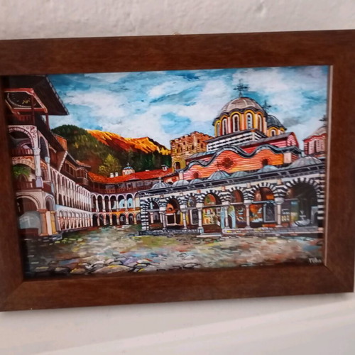 Painting new with image of Rila Monastery