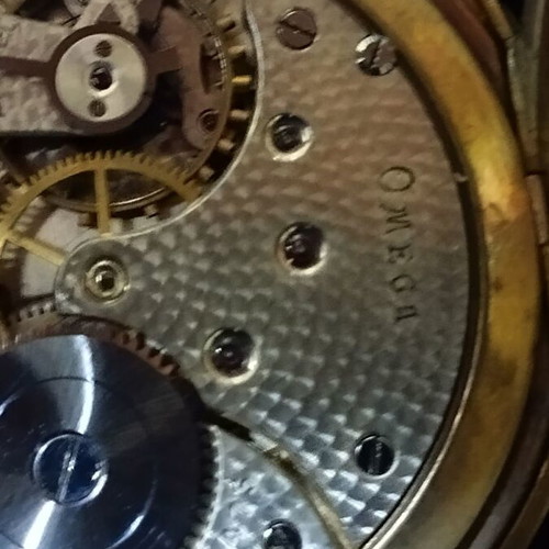 Omega 18K Rose Gold Pocket Watch 1920 used with 14K chain