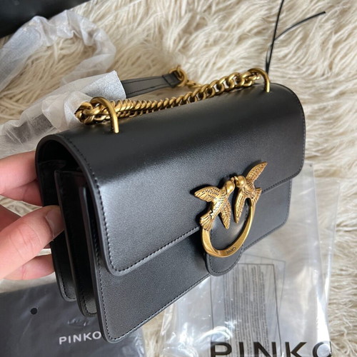 Pinko crossbody bag new black with gold details