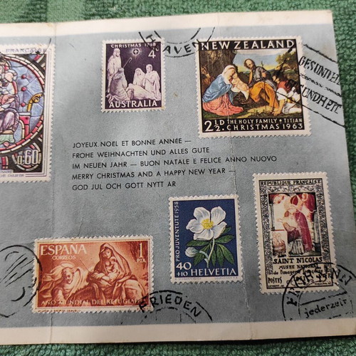 Commemorative philatelic booklet 1963 with Christmas wishes, used
