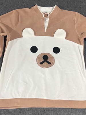 Delfino XXL pajama used, teddy bear design, white and beige