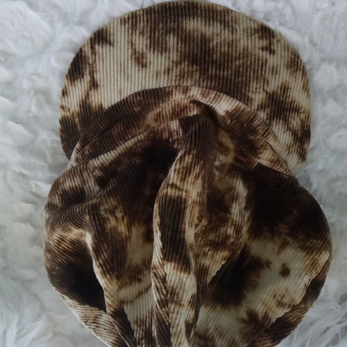 Κοτλέ καπέλο τζόκεϊ καινούργιο, καφέ/μπεζ tie-dye