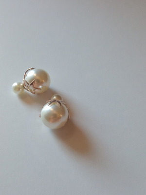 Earrings new, white