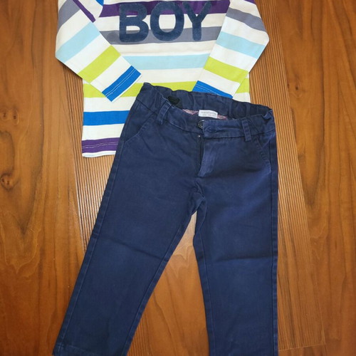 Baby set 2 pieces Mandarino, cotton shirt and pants like new