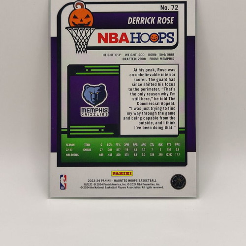 Derrick Rose Panini Haunted Hoops 2023-24 card new