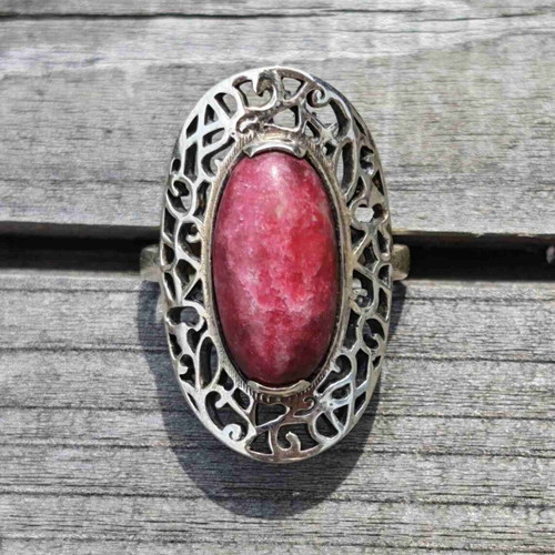 Silver ring with thulite new