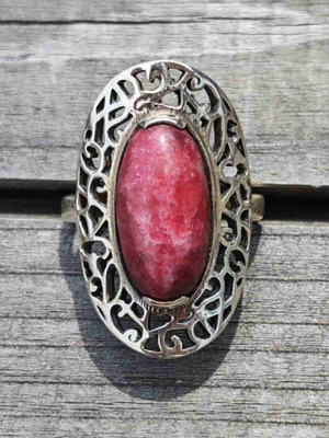 Silver ring with thulite new