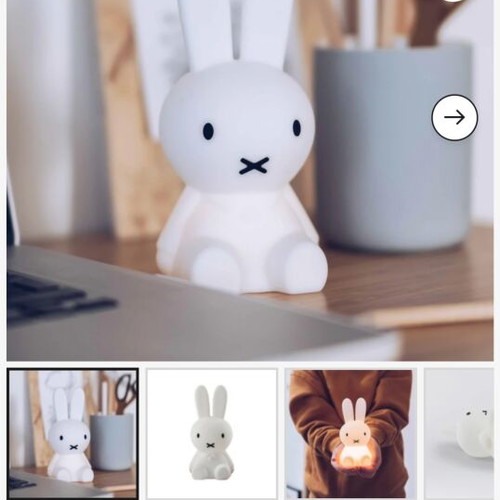 Miffy children's night light 15cm with battery by Mr Maria