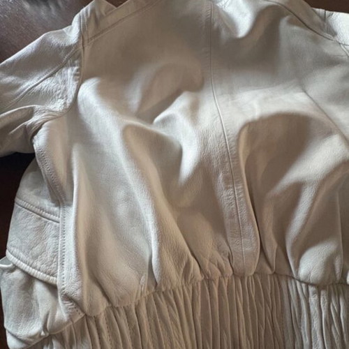 Leather women's jacket like new, size large, white