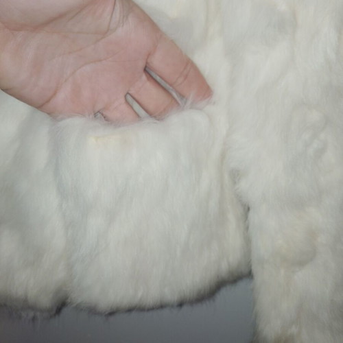 Beige mid-length Lynne fur jacket size small like new
